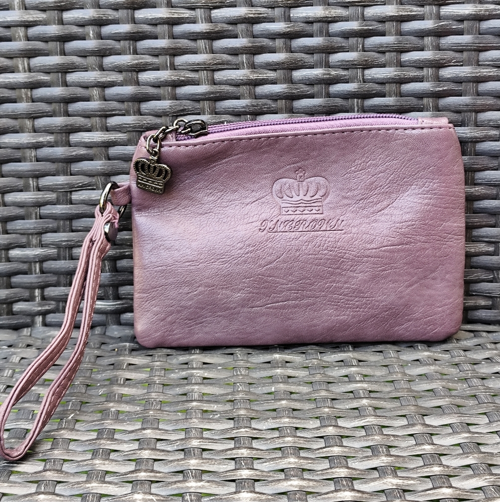 3/$25💙X.N Crown Purple Coin Purse/Wristlet Clutch